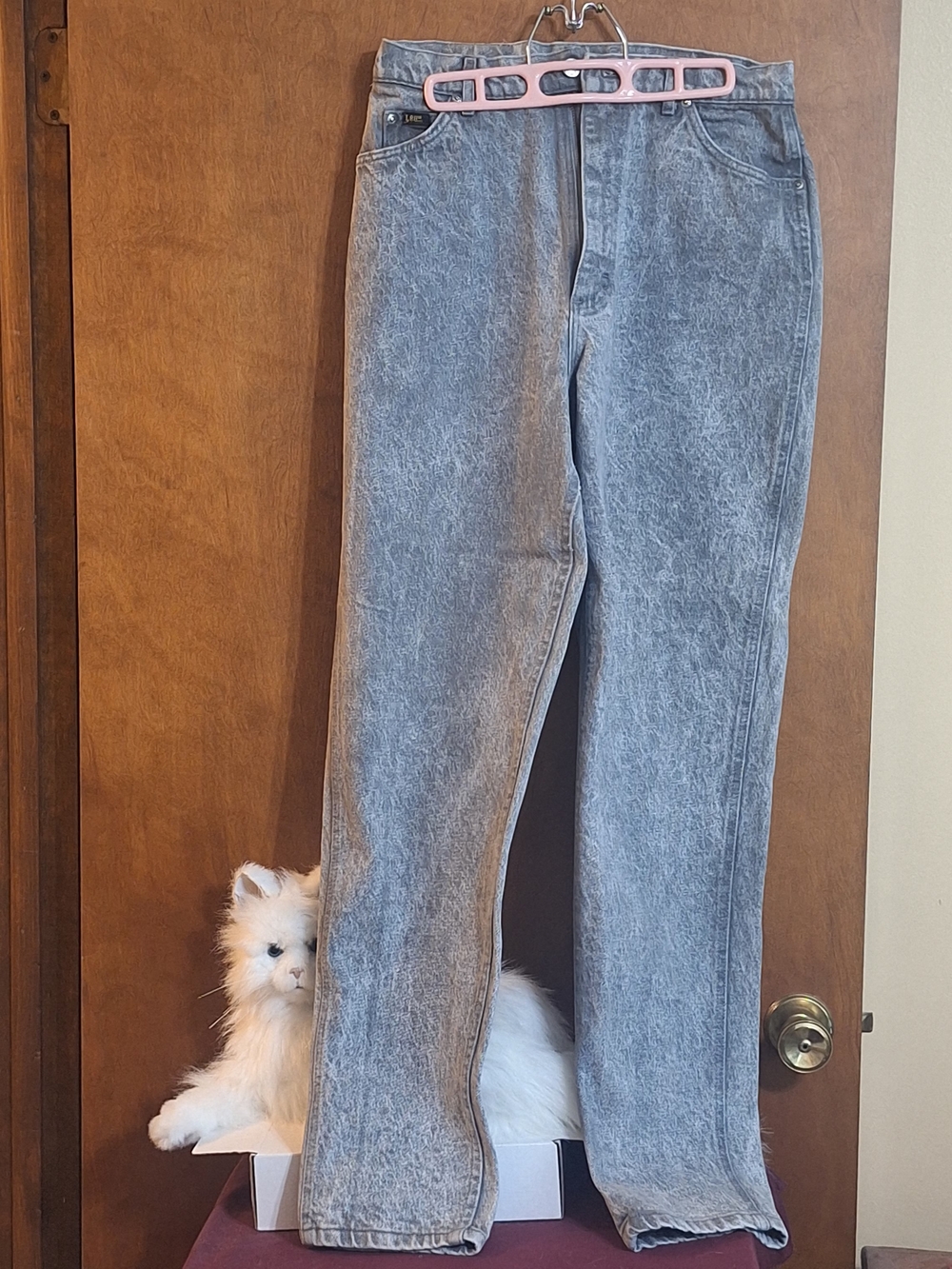 Lee Women's Straight-Leg Acid Wash Gray Jeans